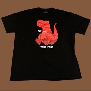 Black and Red Tea Rex Dinosaur Scene Emo Kid Hot Topic T Shirt Cute Drop Dead